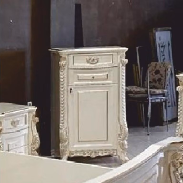 Casa Padrino Comò barocco bianco/oro H. 124 cm - Mobili barocchi