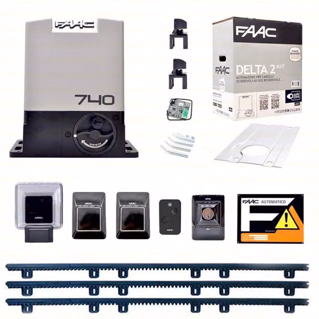 FAAC DELTA 2 KIT 740 3 METRI CREMAGLIERA NYLON AUTOMAZIONE CANCELLO SCORREVOLE