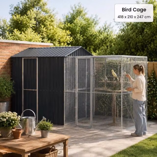 Bird Cage Anthracite 418 X 210 X 247 Cm Galvanized Steel