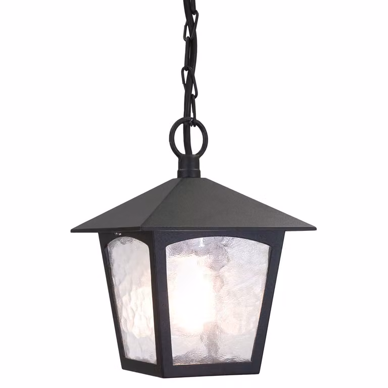 Lampada a sospensione per esterni nera IP43 E27 vetro alluminio lampada rustica per esterni giardino terrazza