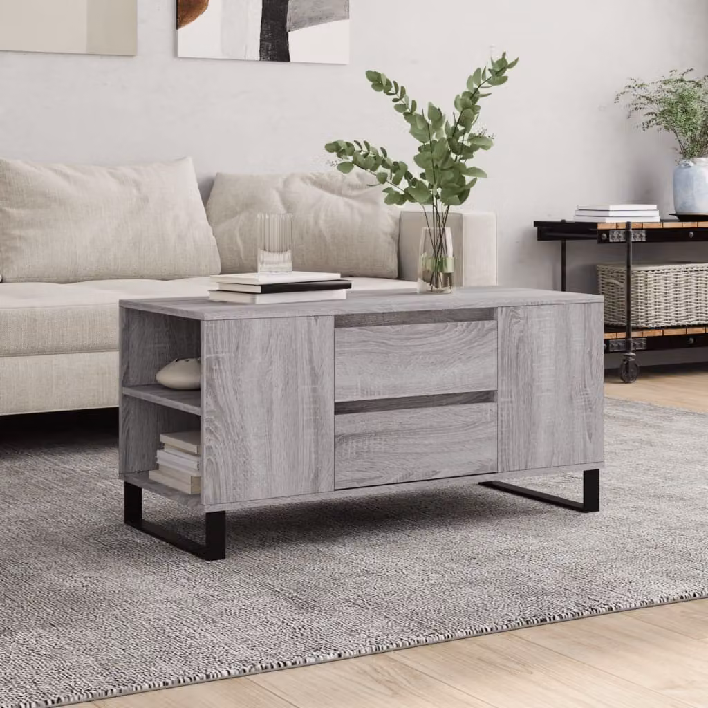 Maison Exclusive - Tavolino da salotto grigio Sonoma 102x44,5x50 cm Materiale ligneo