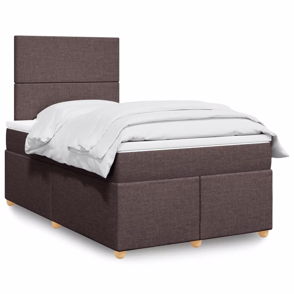 Maison Exclusive - Letto boxspring con materasso marrone scuro 120x200 cm tessuto