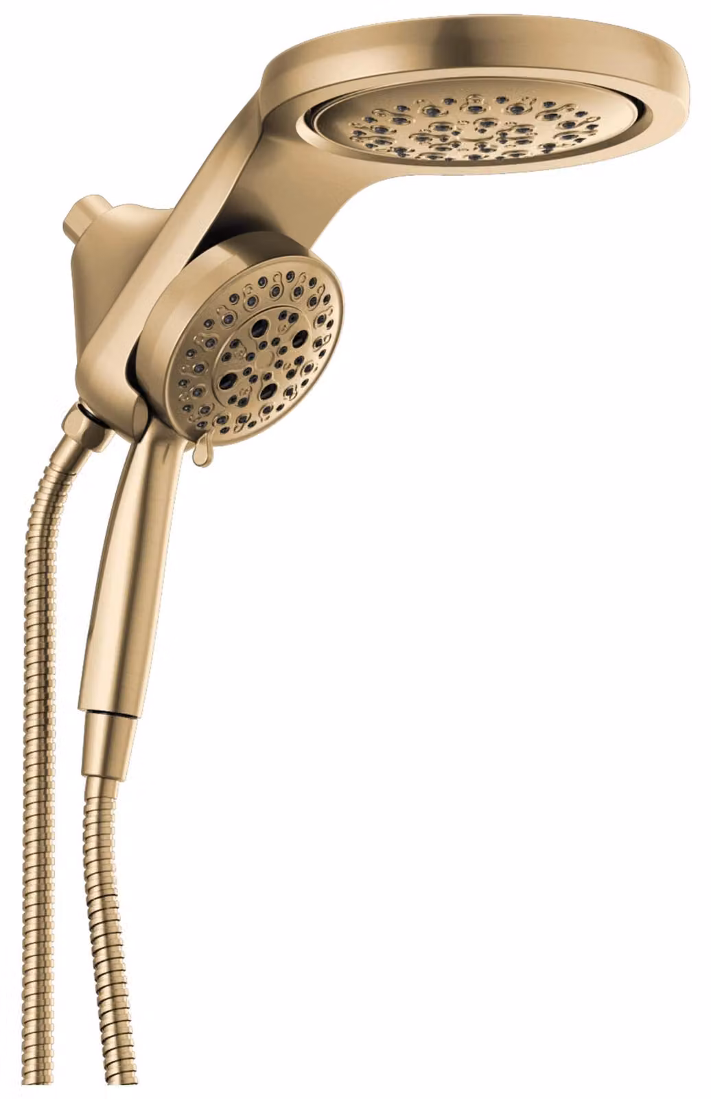 Sistema doccia con doccetta manuale, finitura champagne bronzo Lumicoat, portata di 2,5 galloni al minuto
