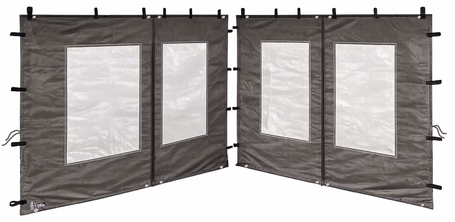 2 pannelli laterali in polietilene (PE) di dimensioni 300x195 cm, per un padiglione di 3x3 metri, colore grigio antracite RAL 7012