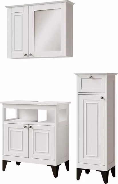 Set di mobili da bagno Vanity Bianco 3 pezzi Vicco