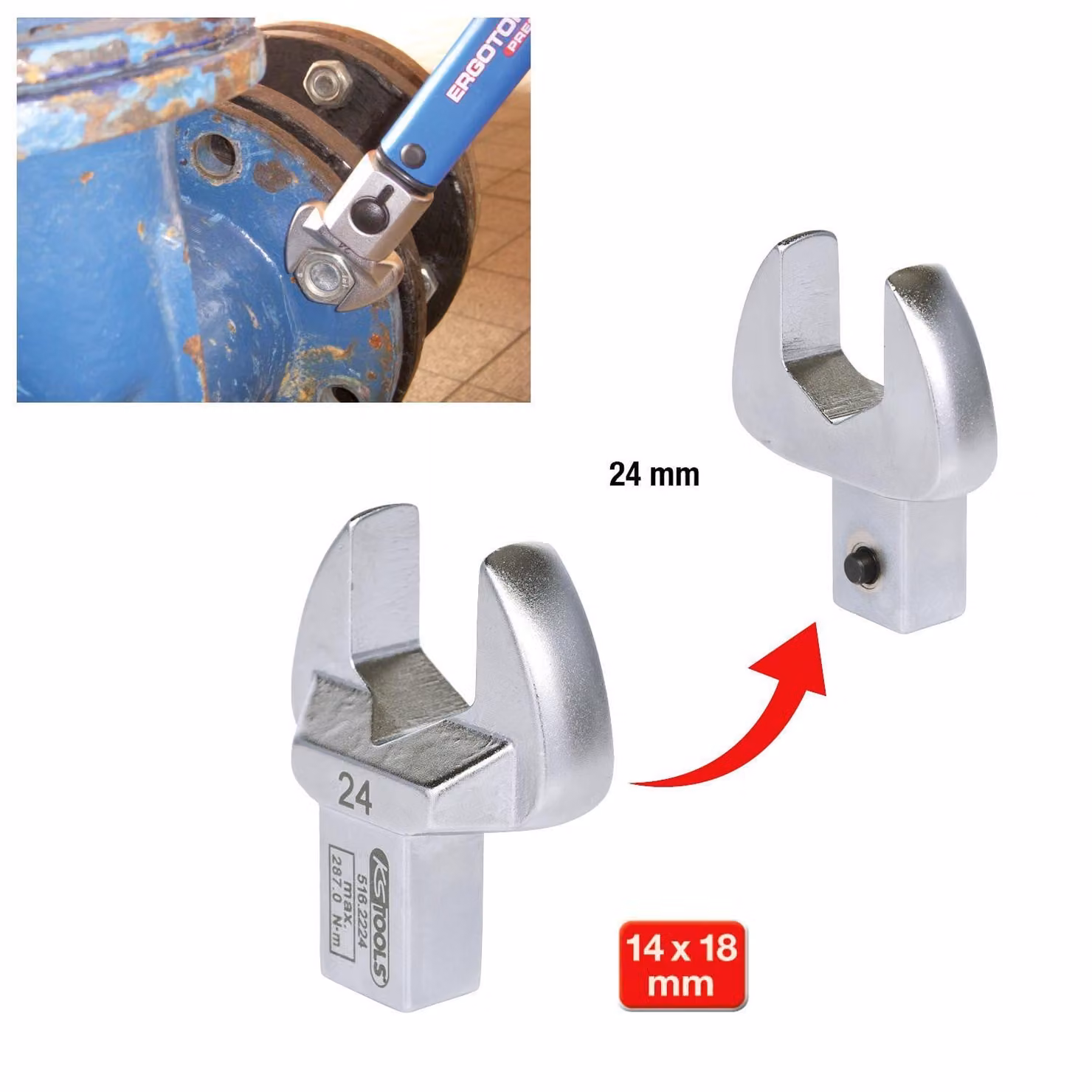 KS TOOLS 14x18 mm Chiave combinata 24 mm - 516.2224
