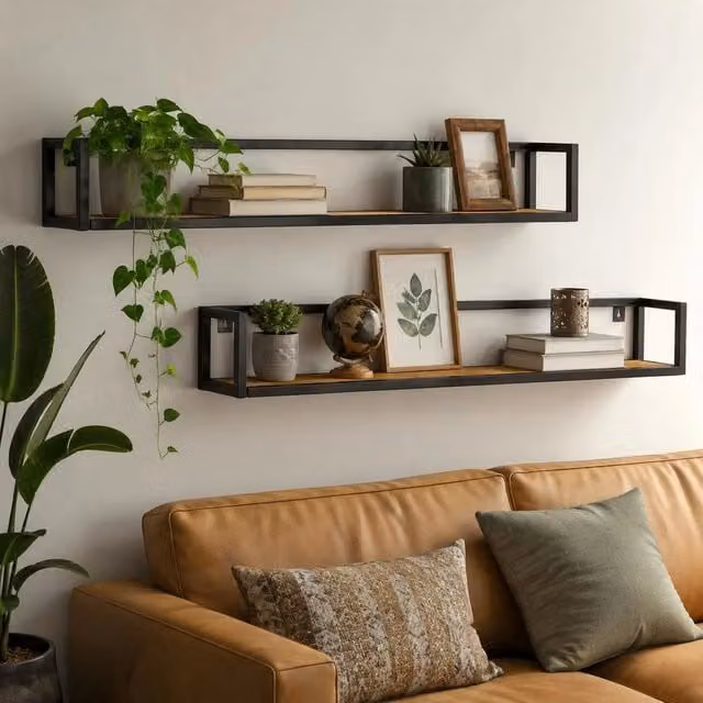 Wall Shelves 2 Pcs 120 Cm Rough Mango Wood