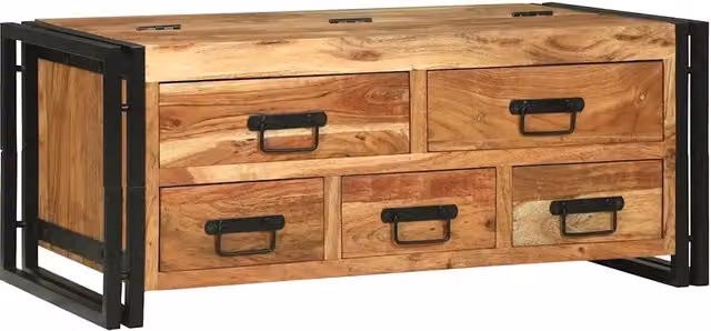 Tavolino da salotto rettangolare in legno di acacia marrone vidaXL – 1