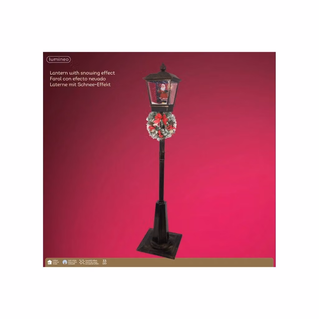 Lampione da giardino IPERBRIKO nero con effetto neve in metallo e vetro, L/P/H: 40 x 40 x 180 cm – 2