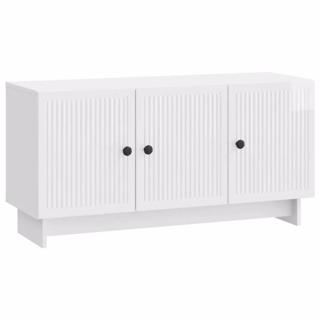 Mobile TV Design In Bianco Lucido con Compartimenti Media, L: 99 cm, P: 34,5 cm, H: 50 cm – 2