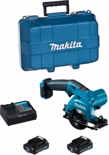 Sega Circolare a Batteria Makita HS301DSAE con 2 Batterie da 2,0 Ah, Caricabatterie DC10SB e Valigetta