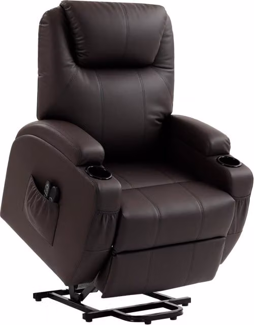 Poltrona relax elettrica alzapersona con poggiapiedi reclinabile e USB ¨C Xylo ¨C 83x95x107cm marrone
