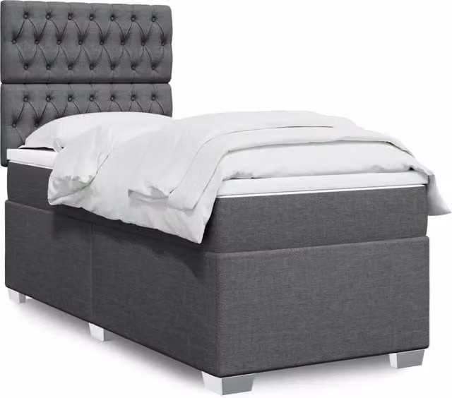 Giroletto a Molle con Materasso Grigio Scuro 80x200 cm Tessuto 3290323