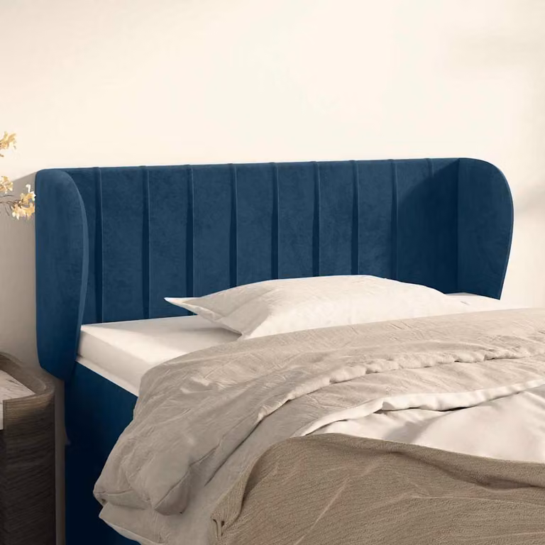 Testiera ad orecchio vidaXL in velluto blu scuro L: 83 cm, P: 23 cm, H: 78-88 cm