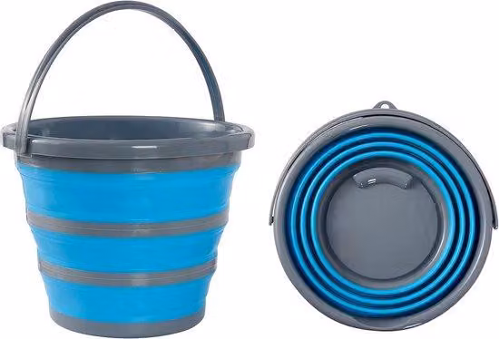 Secchio in silicone da 10 litri: pratico e salvaspazio, ideale per campeggio, pesca, escursioni, giardinaggio, lavori domestici e attività all'aperto