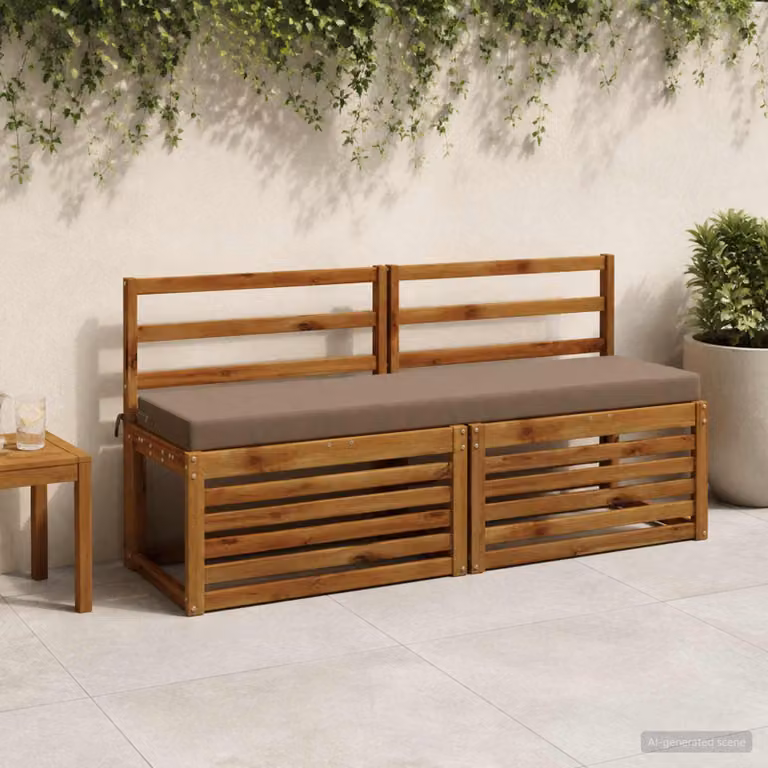 Cuscino per panchina vidaXL SOEST rettangolare in poliestere con rivestimento rimovibile e resistente ai raggi UV colore tortora
