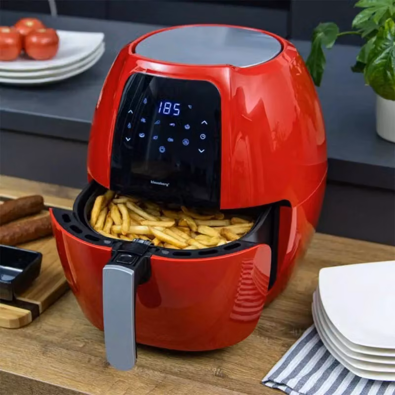 Friggitrice ad aria Klausberg KB-7571 da 1800 W con capacità di 7,7 l, display digitale e funzione keep warm, colore rosso – 2