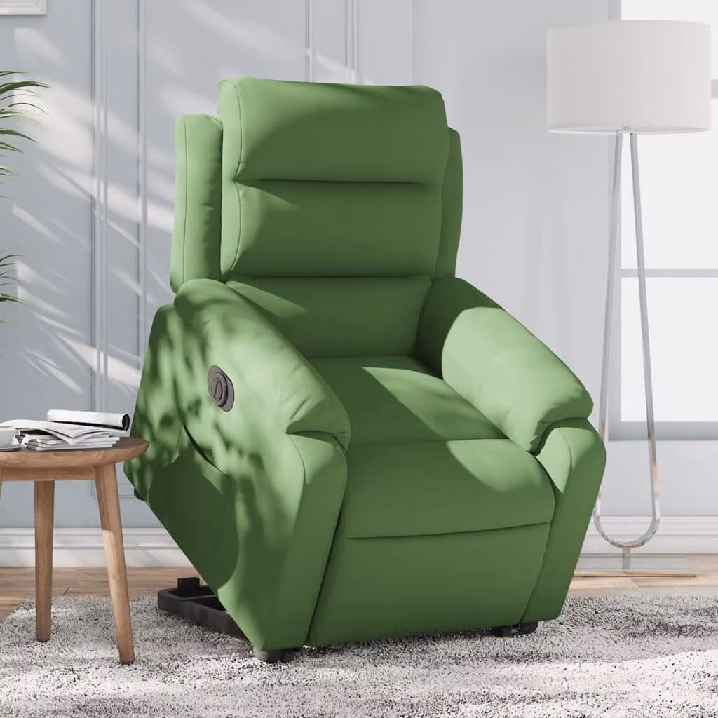 vidaXL Poltrona Alzapersona Elettrica Reclinabile in Velluto Verde per Anziani