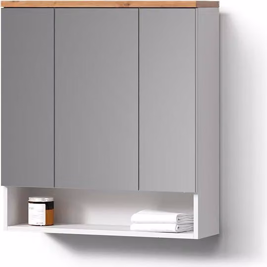 Specchio contenitore bagno Livinity Tanaro Bianco 70 x 77.5 cm con 3 porte, Model 52755