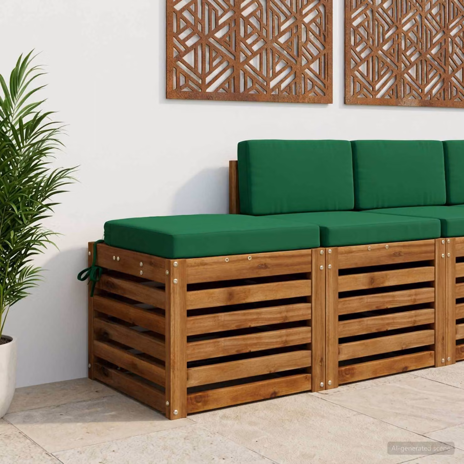 Cuscino per sedile vidaXL SOEST in poliestere verde con rivestimento rimovibile e lavabile