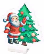 Decorazione da tavolo Babbo Natale Kaemingk con luci multicolore H 22 cm x L 17 cm x P 1,3 cm