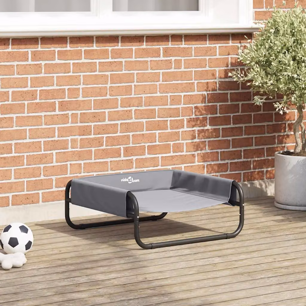 Letto per cani vidaXL grigio chiaro con struttura in metallo e bordo rialzato L/P/H: 57 x 57 x 24 cm