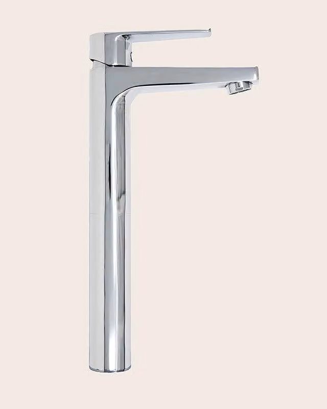 Rubinetto lavabo miscelatore prolungato per ciotola da appoggio cromo Bridge