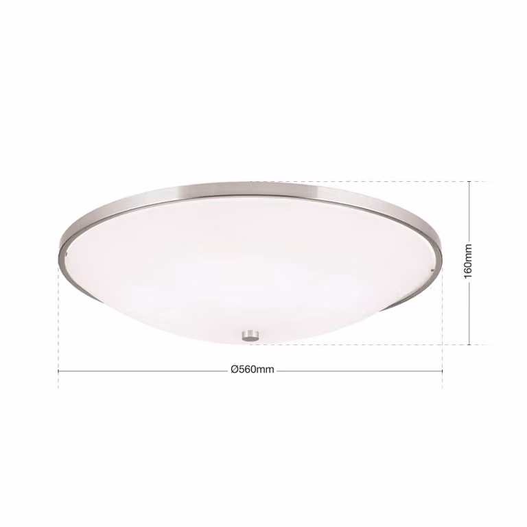 ORION Plafoniera soffitto SAMIRA, dimmerabile, Alluminio / Grigio / Zincato, Soggiorno / Sala da pranzo, Vetro, Moderno, Plafoniera