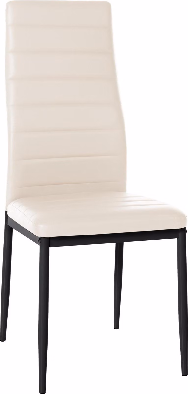 Sedia da pranzo - Sedia da cucina - Elevato comfort di seduta, robusta struttura in metallo | Colore: crema | Materiale: Pelle finta