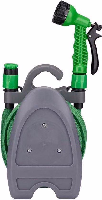 Tubo da giardino flessibile in plastica, 10 m, verde/grigio