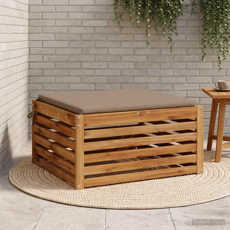 Cuscino per sedia vidaXL SOEST in poliestere con rivestimento lavabile e resistente ai raggi UV, Grigio/Beige