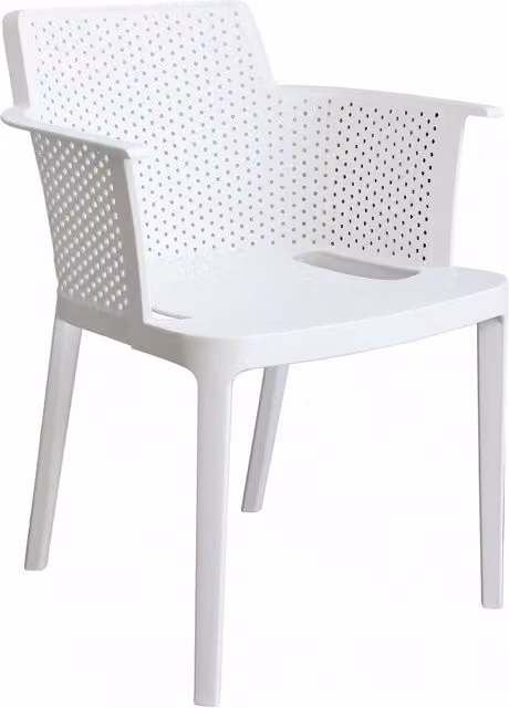 Poltrona Cathy GIORDANOSHOP in polipropilene bianco opaco L: 60 cm, P: 58 cm, H: 76,5 cm