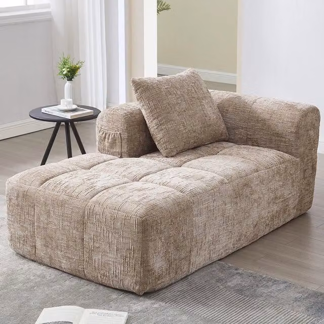 Chaise longue - Xylo - pronto uso con tasche laterali kaki