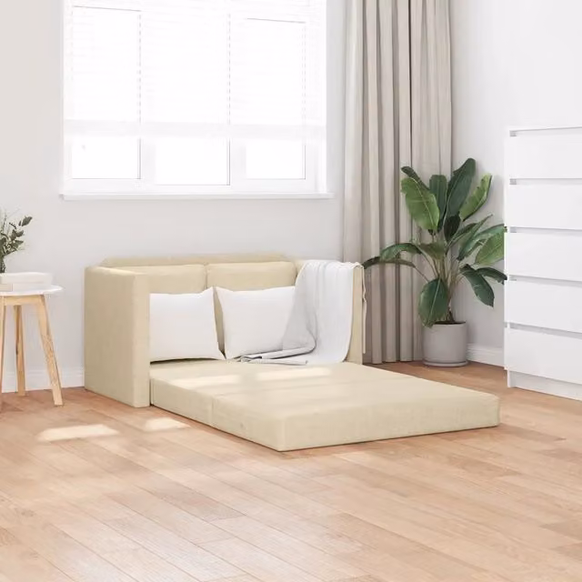 Divano Letto da Terra 2 in 1 vidaXL Beige L: 112 cm, P: 174 cm, H: 55 cm