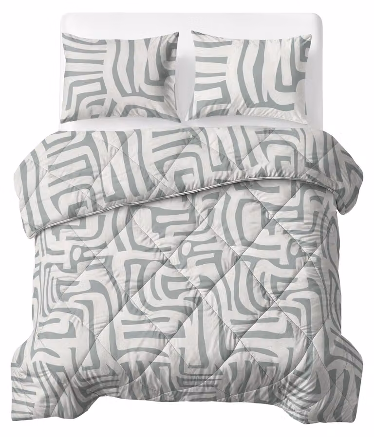 Sleeptime, coperta per letto "Lazy", colore verde, 240 x 200 cm, con federe incluse