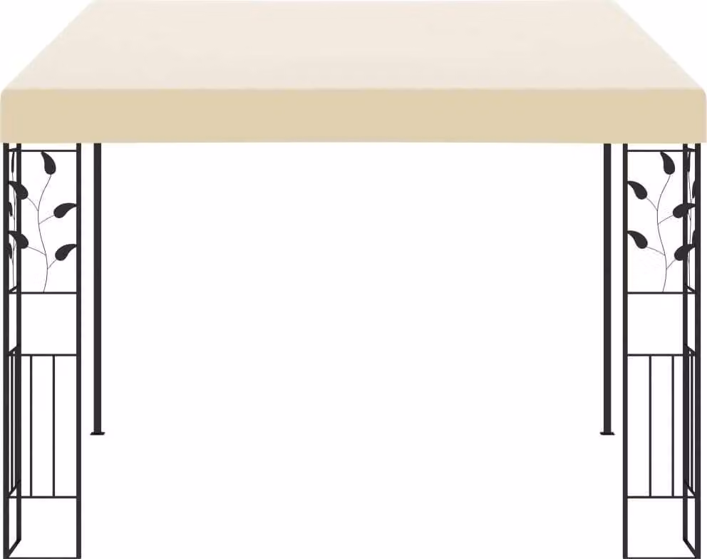 Gazebo a Parete 3x3x2,5 m Crema