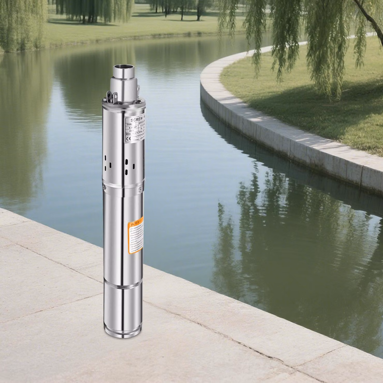 Pompa sommersa per pozzi, prevalenza 80 m, durevole ed efficiente, 220 V, UE