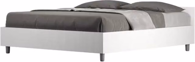 Letto matrimoniale contenitore doppia alzata 160x190 bianco frassino Nuamo