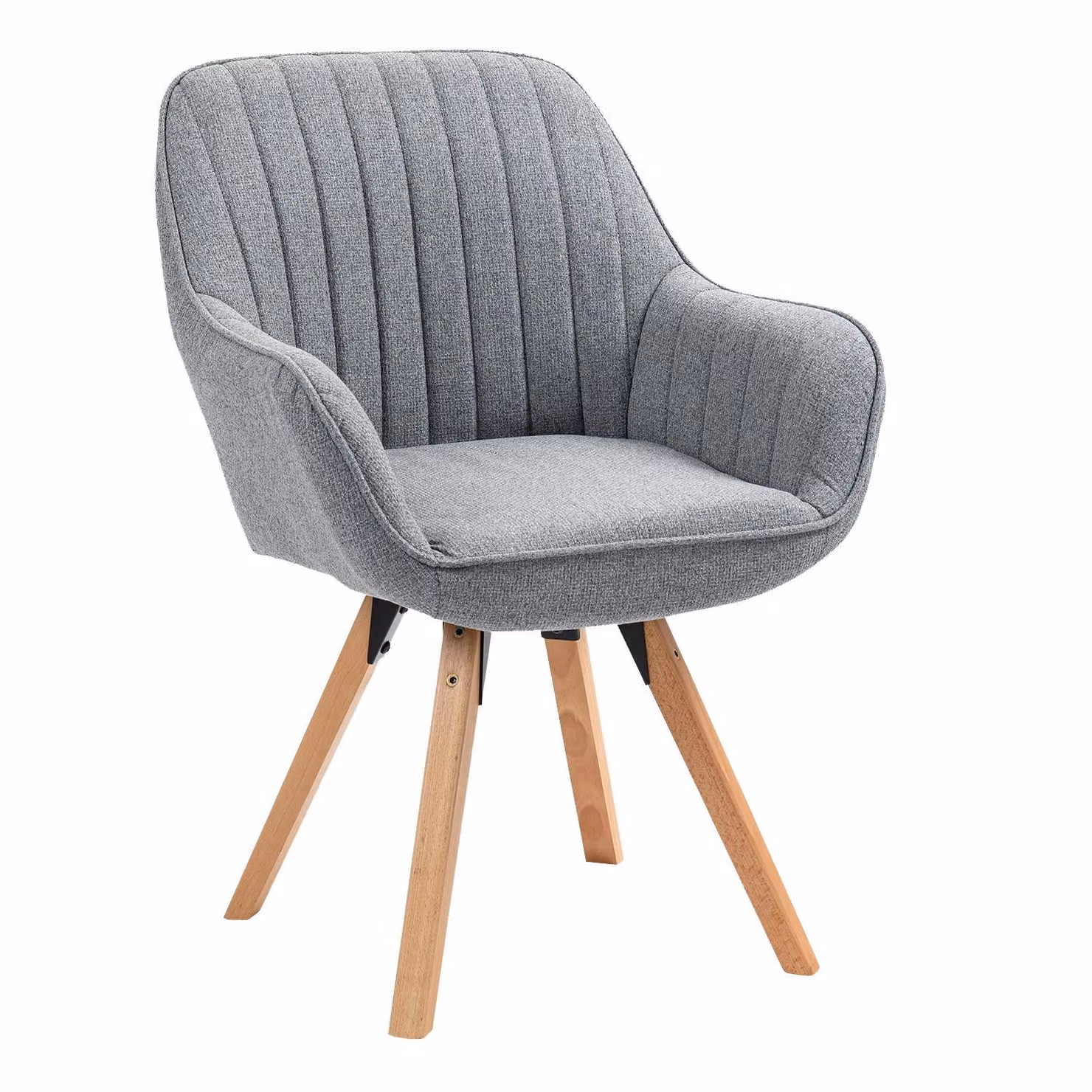 Meubles Cosy Comode sedie da pranzo in tessuto grigio con rotazione a 360° - CARSON
