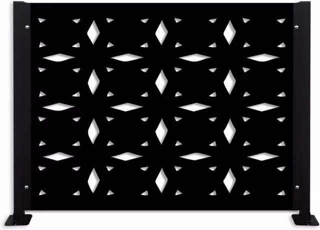 Ringhiera rettangolare Signorbit in PVC rivestito nero opaco L: 118 cm, H: 90 cm