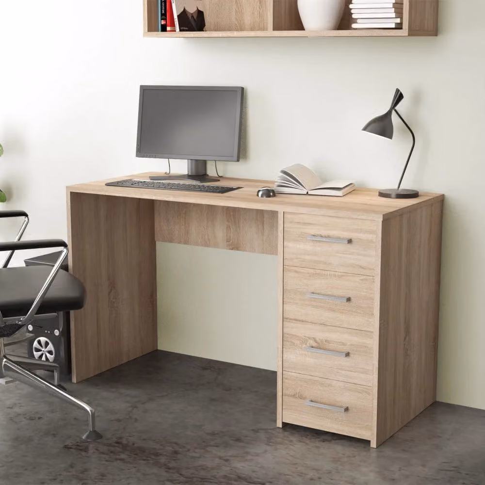 Scrivania Porta PC GIORDANOSHOP in MDF Laminato Colore Quercia e Marrone L: 120 cm, P: 50 cm, H: 74 cm – 2