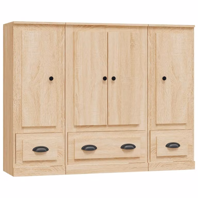 Credenze 3 pz Rovere Sonoma in Legno Multistrato