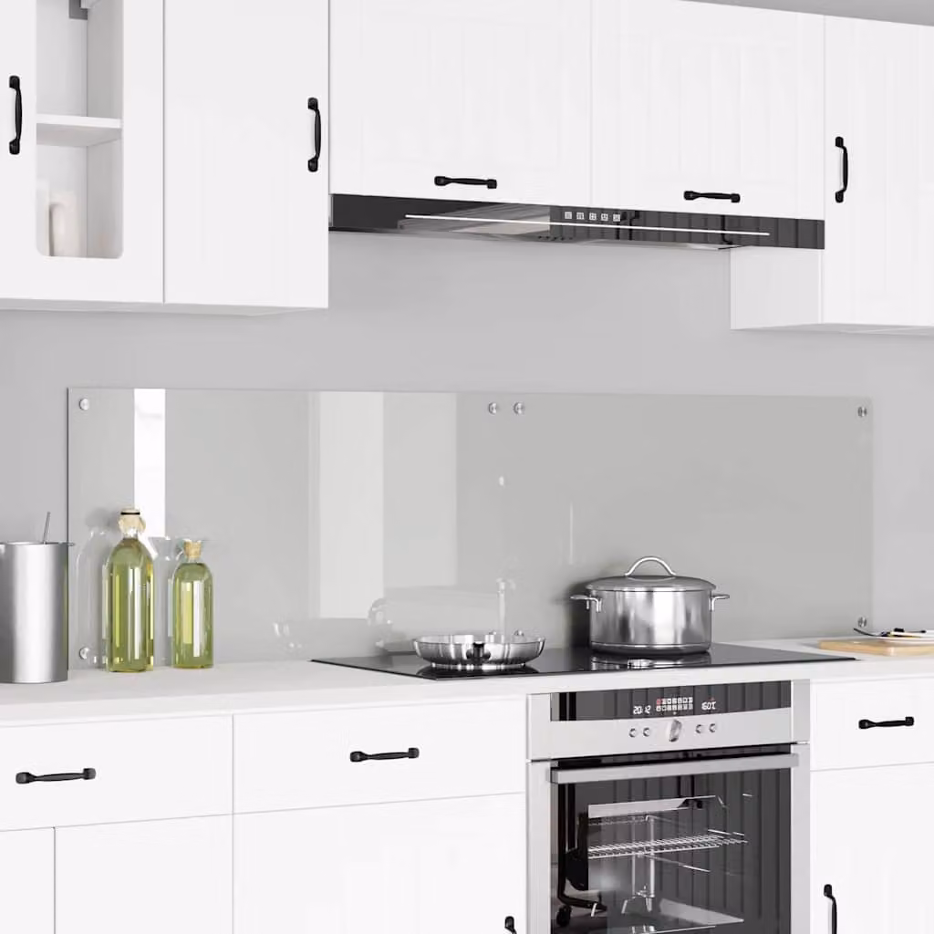 Set di 2 schienali da cucina vidaXL in vetro temperato trasparente, L 90 cm x P 50 cm