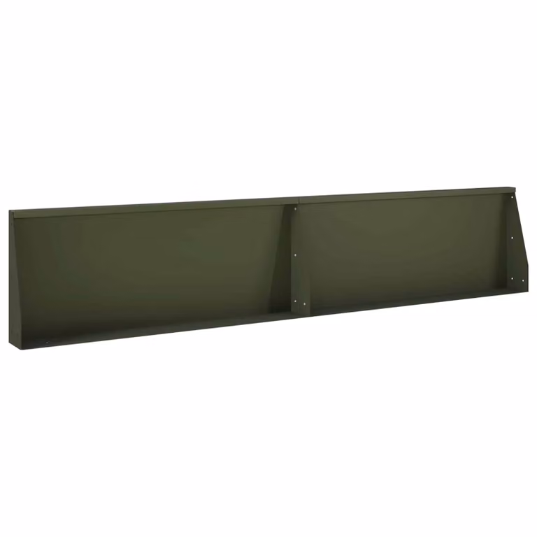 Set di 2 pezzi di aiuole rialzate vidaXL in acciaio color verde oliva, L: 100 cm, H: 50 cm, P: 12 cm