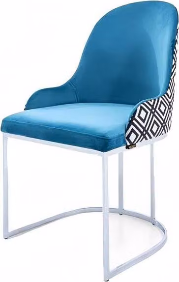 Esszimmer Moderne Design Textil Blau Lehnstuhl Stuhl Armlehne Polsterstuhl Luxus