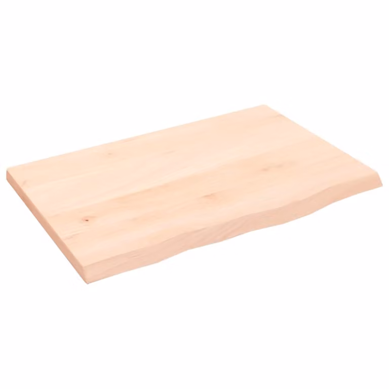 Piano Bagno 60x40x2 cm in Legno Massello Non Trattato