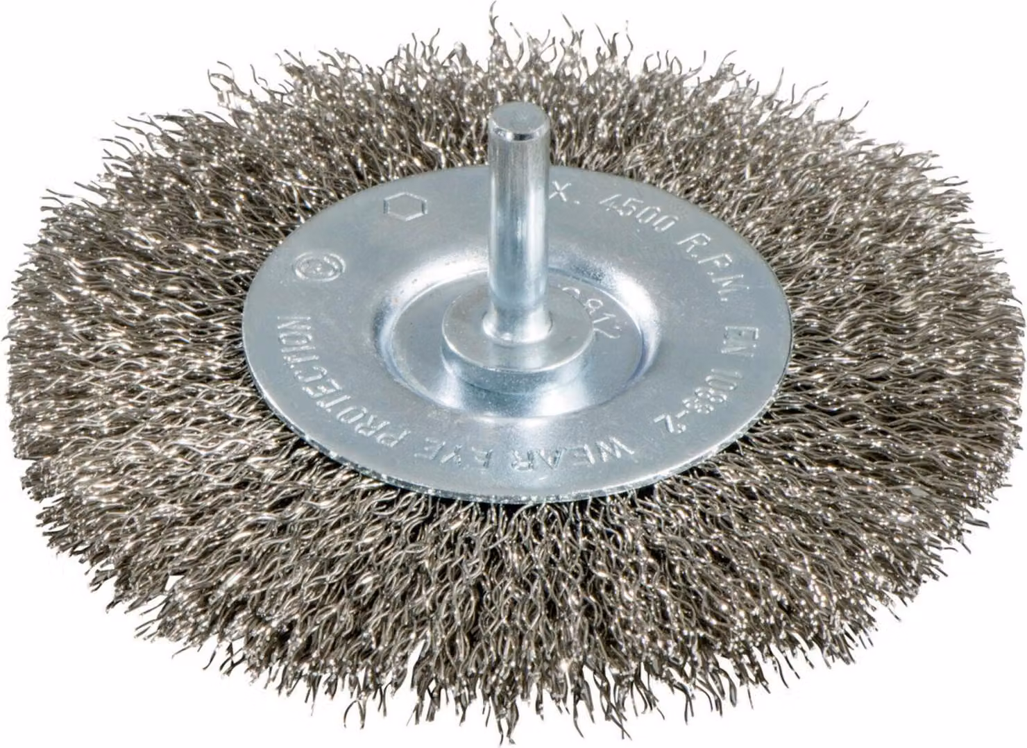 Spazzola tonda Metabo 100x0,3 mm/ acciaio inox, crimpata, con gambo da 6 mm