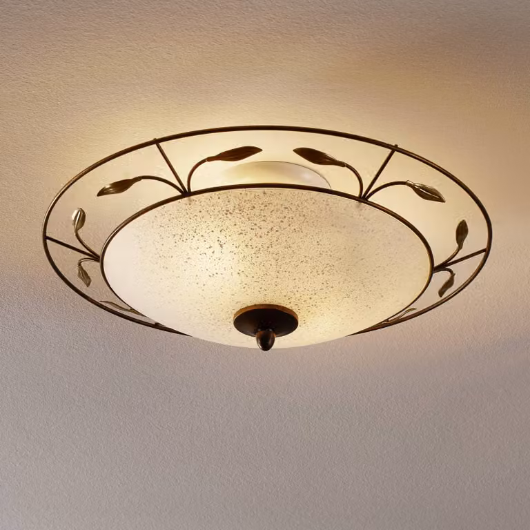 ORION Plafoniera soffitto Luca, dimmerabile, Marrone / Ruggine, Soggiorno / Sala da pranzo, Metallo, Campagna / Rustiche, Plafoniera