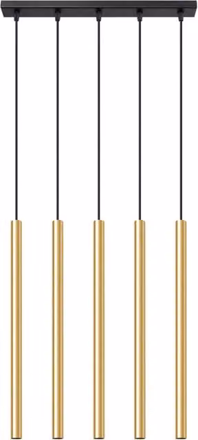 Lampada sospesa a cilindro VELINO Pure Lume oro lucido con 5 luci G9