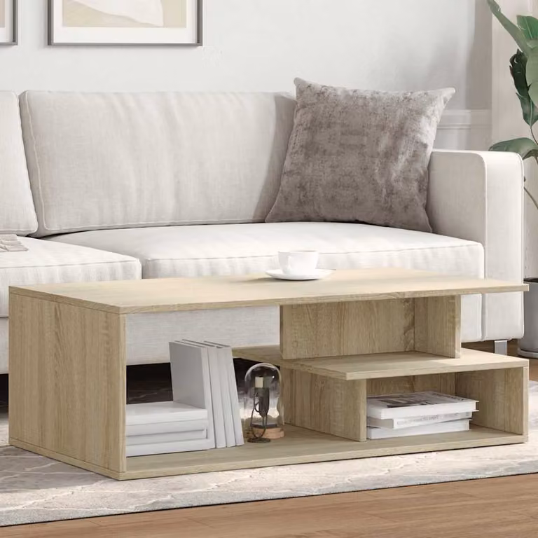 vidaXL Tavolino da Salotto Moderno in Legno Rovere, L 102 x P 55 x H 35 cm